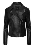 Women's Black Quilted Leather Jacket