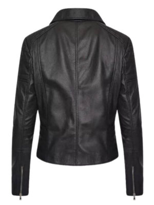 Women's Black Quilted Leather Jacket