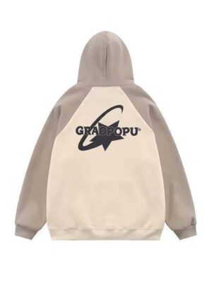 90S Vintage Gradpopu Star Print Pullover Hoodie