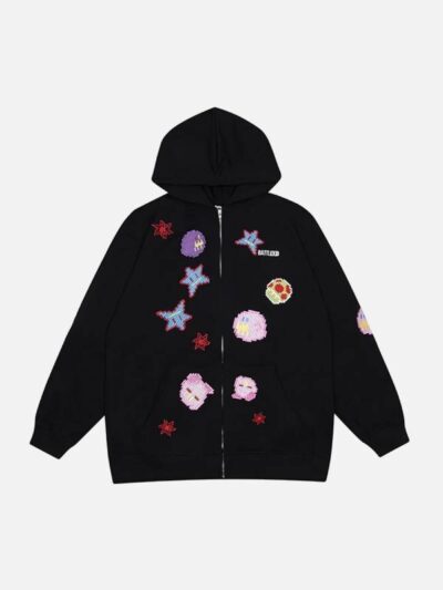 Battlekid Star Planet Black Zip-Up Hoodie