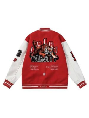 Amiri Tiger Red Wool Varsity Jacket