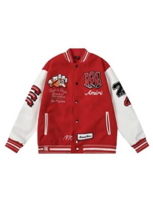 Amiri Tiger Red Wool Varsity Jacket