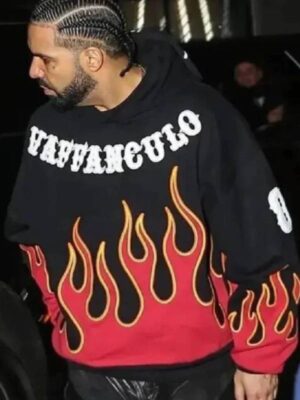 Drake Vaffanculo Red Flame Black Pullover Hoodie