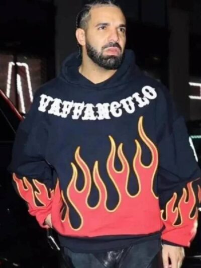 Drake Vaffanculo Red Flame Black Pullover Hoodie