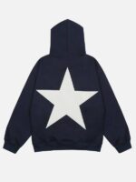 Star Patch Oversized Pullover Hoodie