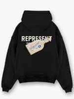 Luggage Tag Oversized Black Pullover Hoodie