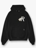 Luggage Tag Oversized Black Pullover Hoodie