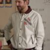 Abbott Elementary Bradley Cooper White Bomber Jacket