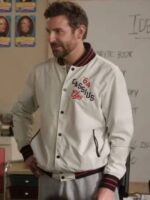 Abbott Elementary Bradley Cooper White Bomber Jacket