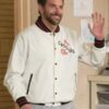 Abbott Elementary Bradley Cooper White Bomber Jacket