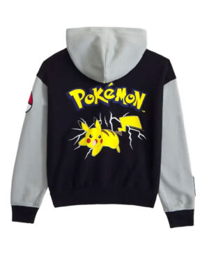 Abercrombie Pokemon Hooded Bomber Black And Grey Jacket