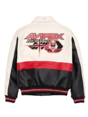 Avirex USA Red Blades Bomber Leather Jacket