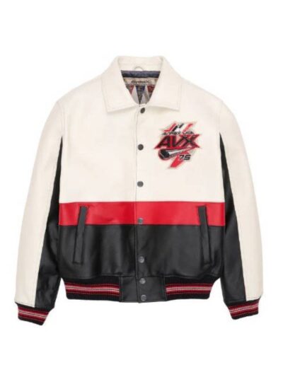 Avirex USA Red Blades Bomber Leather Jacket