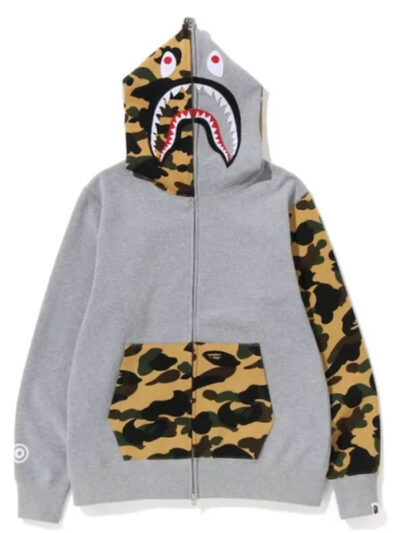 Bape Camo Shark Grey Zip-Up Hoodie