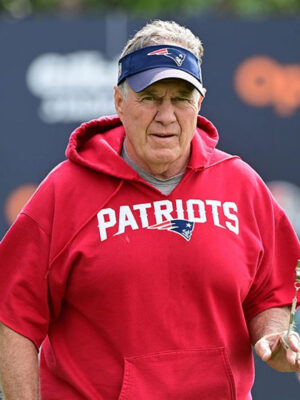 Bill Belichick Patriots Red Pullover Hoodie