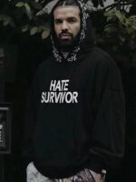 Drake Hate Survivor Oversized Black Pullover Hoodie