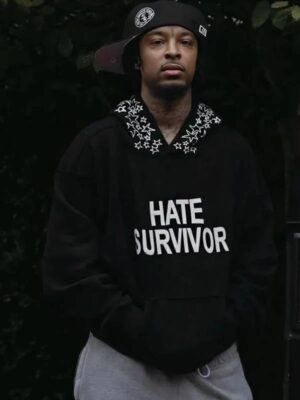 Drake Hate Survivor Oversized Black Pullover Hoodie