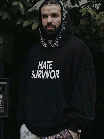 Drake Hate Survivor Oversized Black Pullover Hoodie