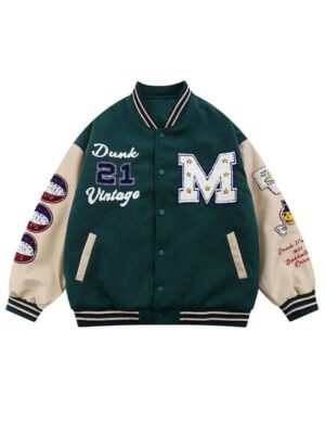 Dunk Vintage M Logo Baseball Varsity Jacket