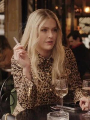 Emily In Paris S04 Camille Razat Leopard Print Jacket