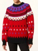 Emily In Paris S04 Lily Collins Red Knitted Sweater