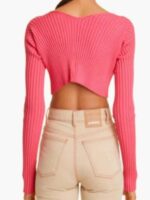 Emily In Paris S04 Lily Collins Pink Cropped Cardigan