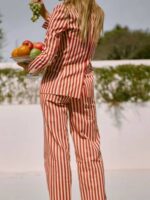 Emily In Paris S04 Lily Collins Red & White Striped Suit