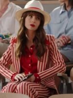 Emily In Paris S04 Lily Collins Red & White Striped Suit