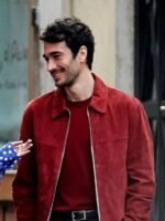 "Emily In Paris S04 Marcello Red Suede Jacket "