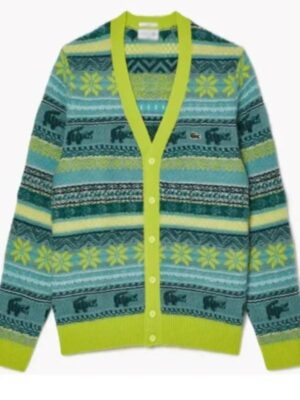 Emily In Paris Season 4 Green Fair Isle Cardigan