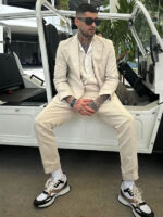 F1 Miami Grand Prix Zayn Malik Beige Suit