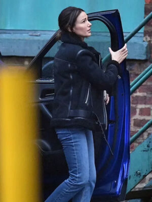 Fool Me Once Michelle Keegan Black Shearling Leather Jacket