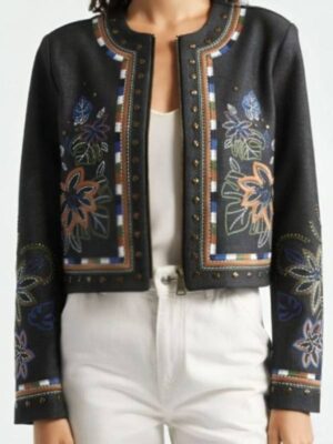 Hoda Kotb The Today Show Denim Embroidered Jacket