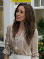 Junebug 2024 Autumn Reeser Beige Striped Shirt