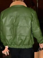 Justin Bieber Aviator Green Leather Jacket