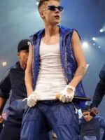 Justin Bieber Blue Leather Hooded Costume