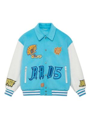 Li Ning Bad Five Baseball Blue Varsity Jacket