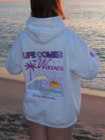 Life Come In Waves Fleece Hoodie