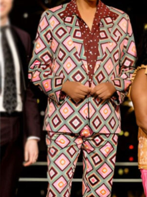 Lingo S02 Rupaul Charles Diamond Geo Pattern Suit