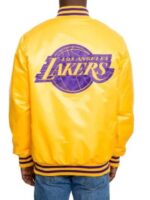 NBA Los Angeles Lakers Yellow Satin Bomber Jacket