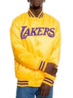 NBA Los Angeles Lakers Yellow Satin Bomber Jacket