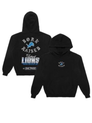 NFL Lions Chrome Rocker Black Pullover Hoodie