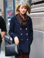 Taylor Swift Street Style Blue Coat