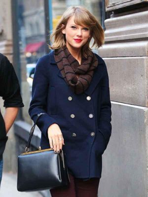 Taylor Swift Street Style Blue Coat