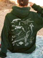 Unisex Oversized Underwater Sea Animal Pullover Hoodie