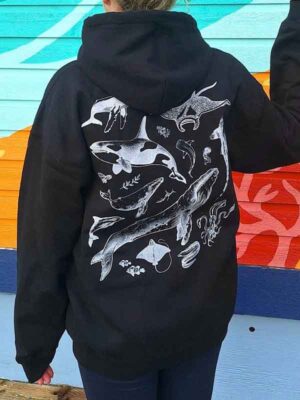 Underwater Sea Animal Oversized Pullover Hoodie