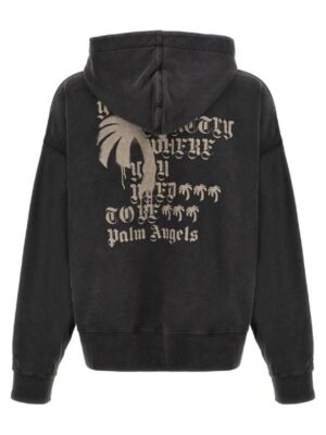 Palm Angels Drop Shoulder Black Pullover Hoodie