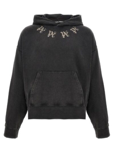 Palm Angels Drop Shoulder Black Pullover Hoodie