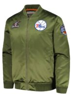 Philadelphia 76ers Retro Green Satin Jacket