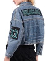 Philadelphia Eagles Studded Blue Denim Jacket